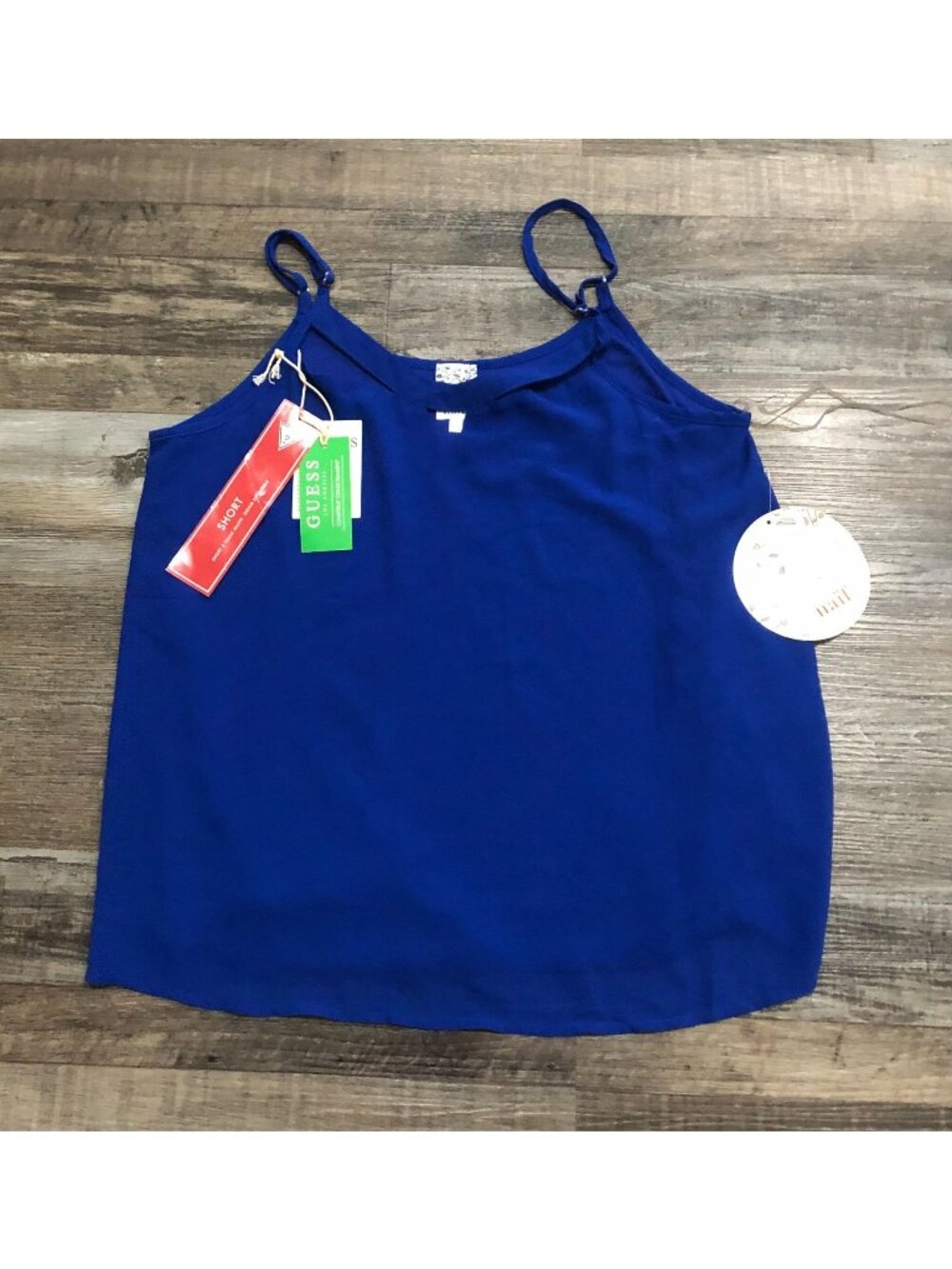 Guess Naif Womens Small Blue Spaghetti Strap Camisole Top New with Tags
